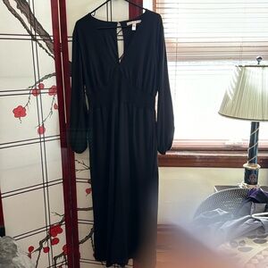 Blk jersey crop jumpsuit